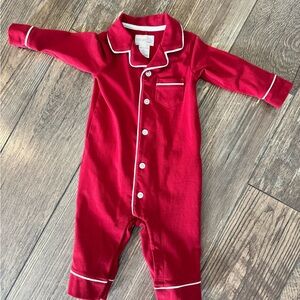 Little Planet by Carters Organic Red Pajamas with white piping